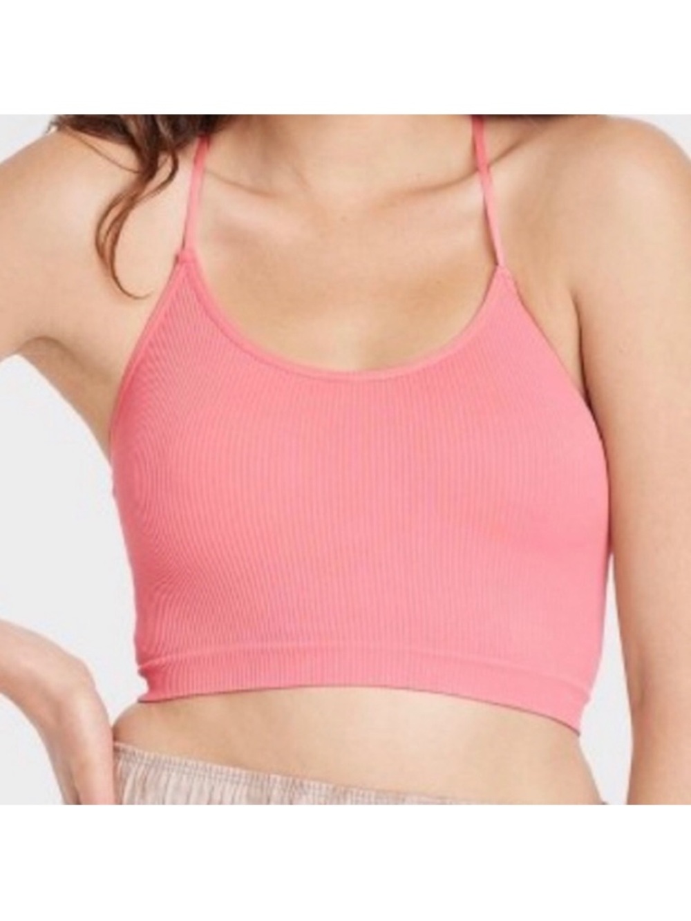 Colsie Coral Ribbed Tank Top